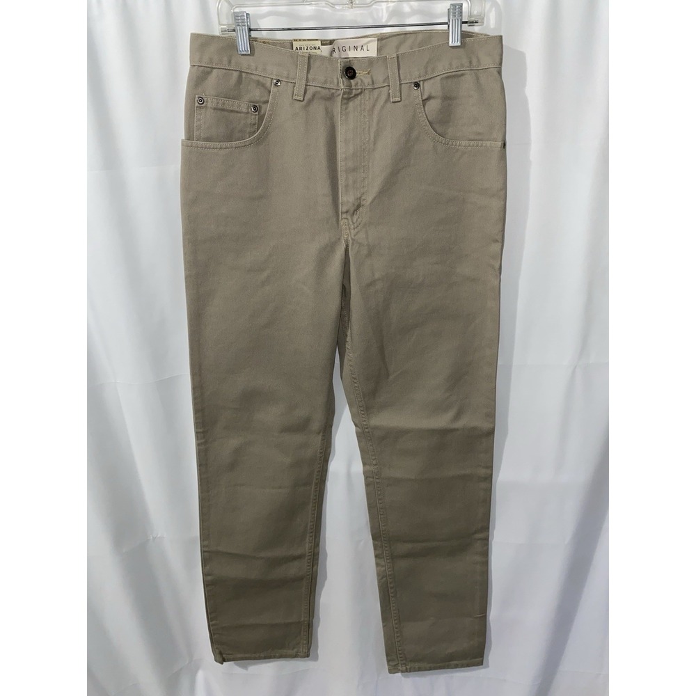NWT Arizona Premium Denim Jeans Khaki Mens 34x34